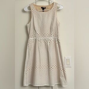 Cottagecore Fit and Flare Garden Party Coquette Ivory Eyelet Sundress NWT Small
